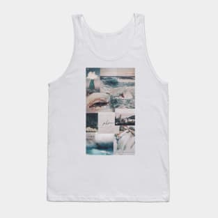 Navy Blue and White Moodboard Tank Top